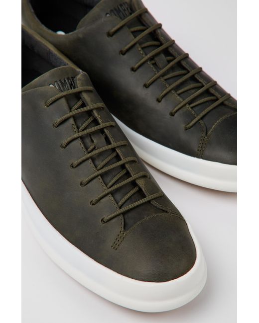 Camper Dark Green Leather Shoes in Black for Men | Lyst