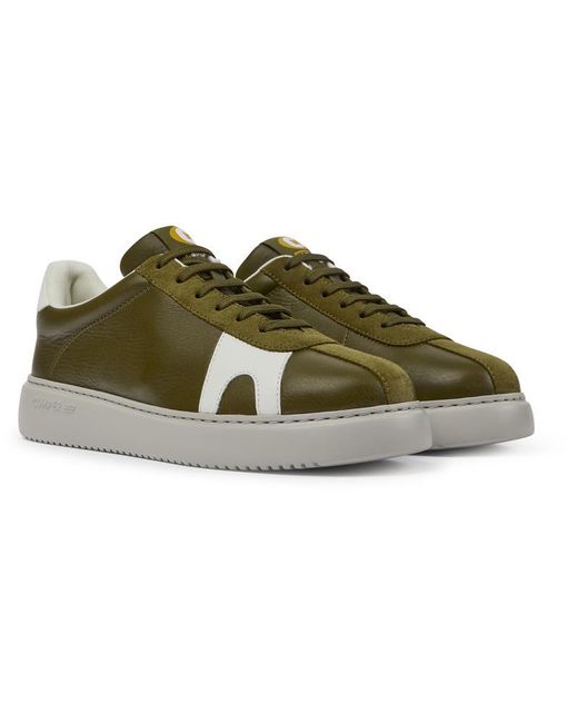 Camper Green And White Leather And Suede Sneakers for men