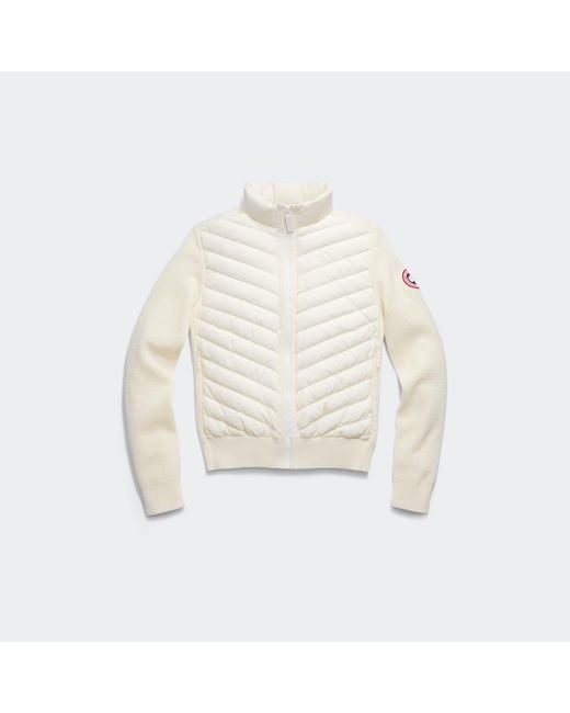 Canada Goose White Hybridge Knit Jacket