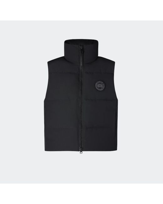 Canada Goose Black Kurze Grandview Weste Mit Schwarzem Label (Weiblich,