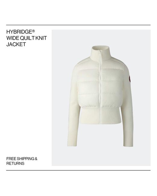 Canada Goose White Hybridge Wide Quilt Knit Jacket