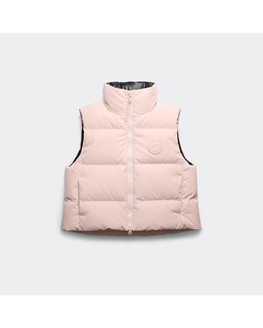 Canada Goose Pink Grandview Cropped Vest Tonal Disc