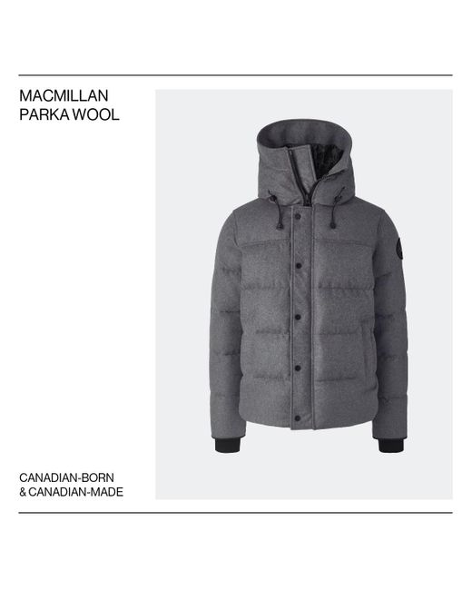 Canada Goose Gray Macmillan Parka Wool for men