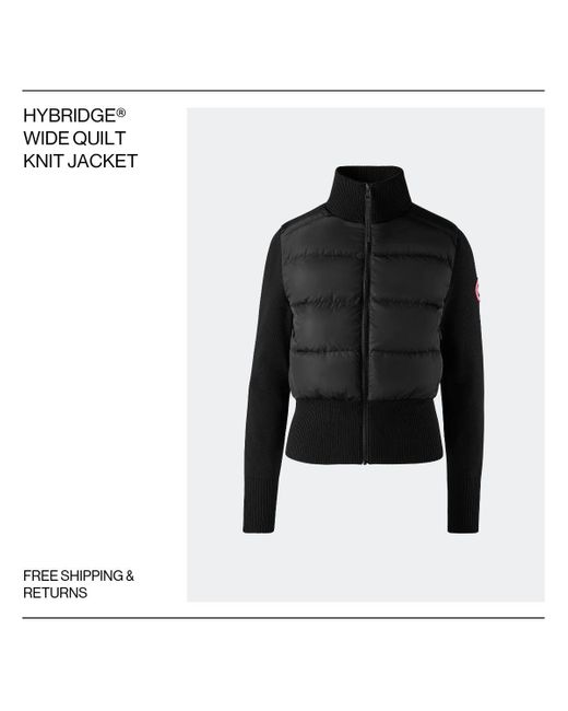 Canada Goose Black Hybridgeâ Wide Quilt Knit Jacket