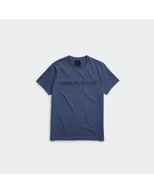 Canada Goose Blue Emersen Embroidered T-Shirt for men