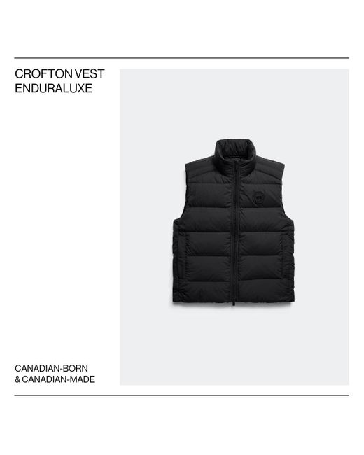 Canada Goose Black Crofton Vest Enduraluxe for men