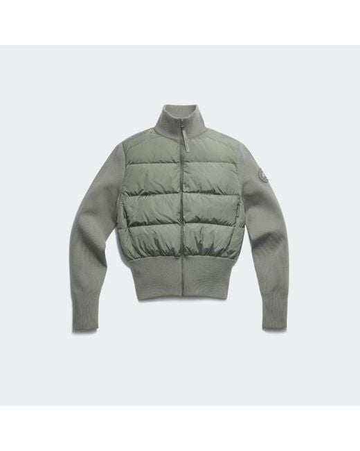Canada Goose Gray Hybridge Wide Quilt Knit Jacket Tonal Disc