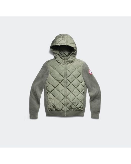Canada Goose Green Hybridge Quilted Knit Hoodie