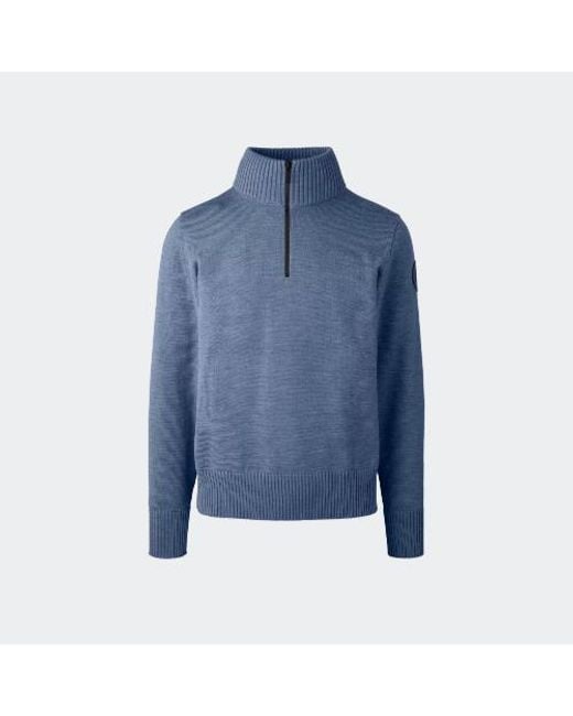 Canada Goose Blue Rosseau ¼ Zip Sweater (, Ozone Heather, ) for men