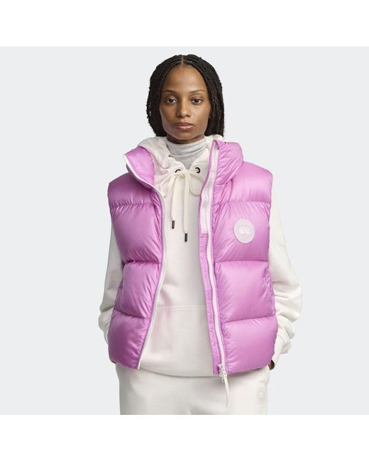 Canada Goose Pink Cypress Puffer Vest Label