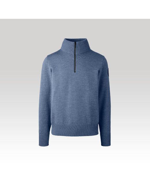 Canada Goose Blue Rosseau 1⁄4 Zip Sweater for men