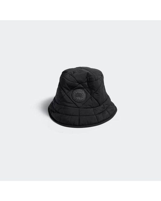 Canada Goose Black Reversible Quilted Bucket Hat for men
