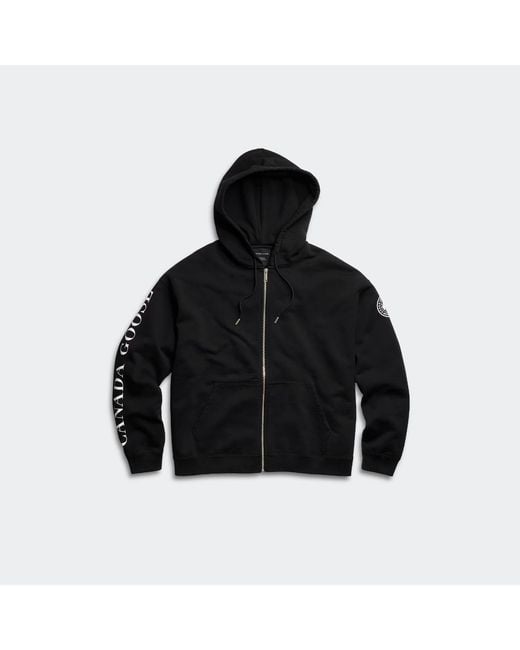 Canada Goose Black Rove Graphic Full Zip Hoodie for men