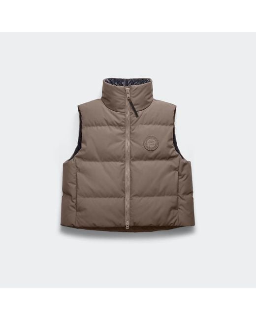 Canada Goose Brown Grandview Cropped Vest Tonal Disc