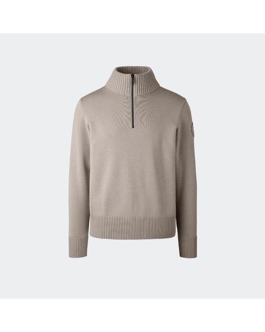 Canada Goose Gray Rosseau Quarter Zip Sweater for men