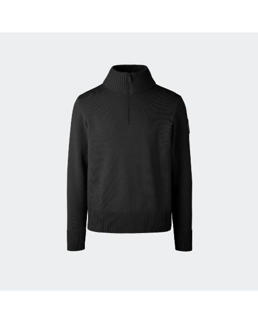 Canada Goose Black Rosseau 1⁄4 Zip Sweater for men