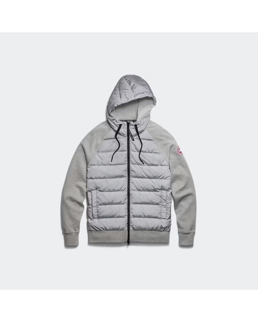 Canada Goose Gray Hybridge Huron Full Zip Hoody Down Jacket for men