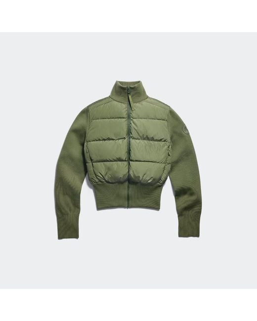 Canada Goose Green Hybridge® Wide Quilt Knit Jacket Tonal Disc