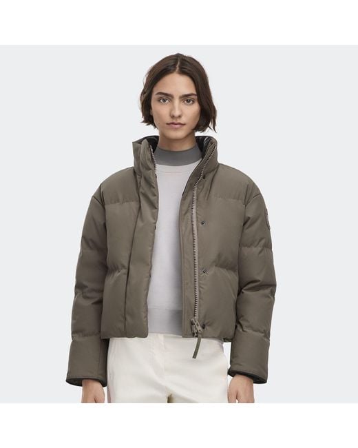 Canada Goose Green Grandview Cropped Jacket Tonal Label