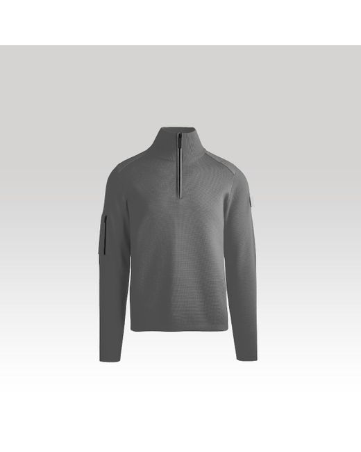 Canada Goose Gray Stormont 1⁄4 Zip Sweater Black Label for men