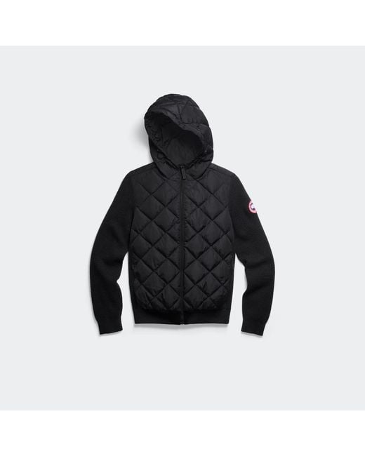 Canada Goose Black Hybridge Quilted Knit Hoodie Label