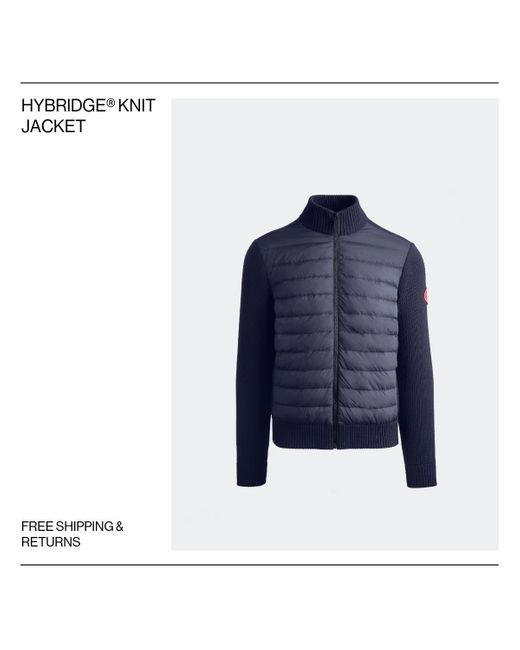 Canada Goose Blue Hybridge Knit Jacket for men