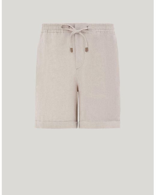 Canali Natural Drawstring Bermuda Shorts With A Regular Fit for men