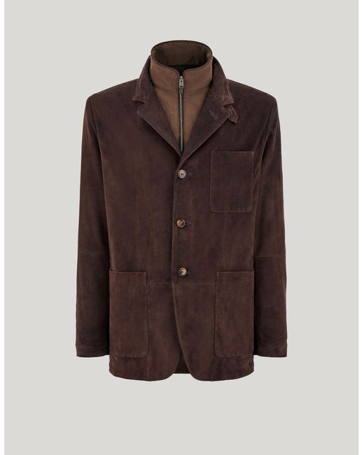 Canali Brown Bruma Suede Jacket for men