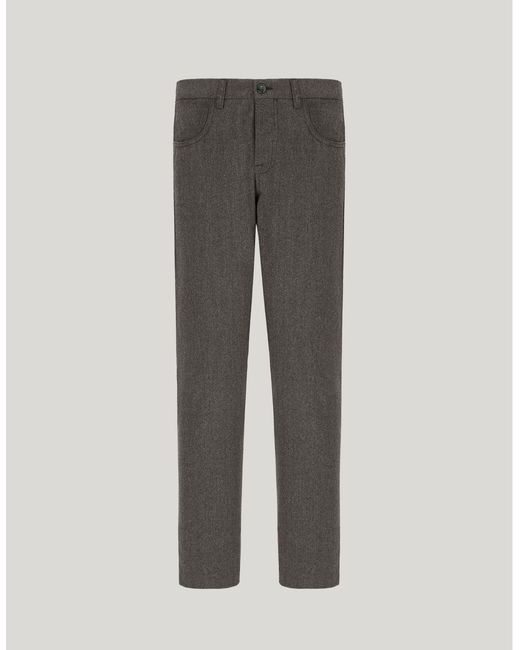 Canali Gray Taupe Five-Pocket Trousers for men