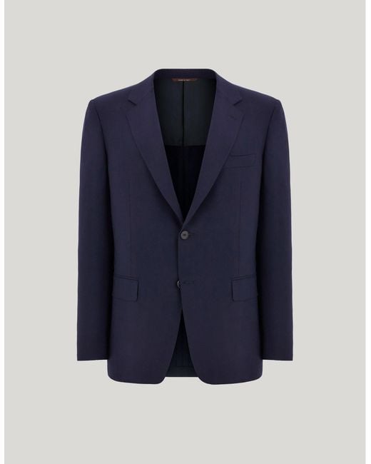 Canali Blue Single-Breasted Cashmere Jacket for men