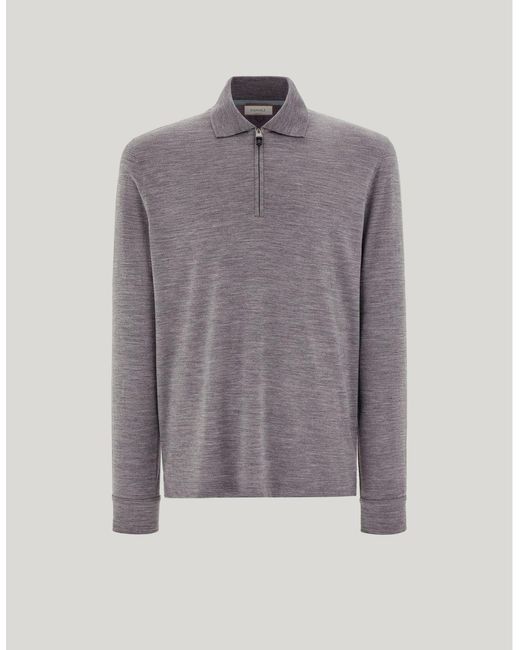 Canali Gray Melange Polo for men