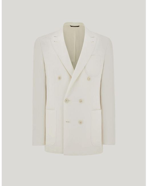 Canali Natural Double-Breasted Linen And Silk Blend Modern-Fit Kei Jacket for men