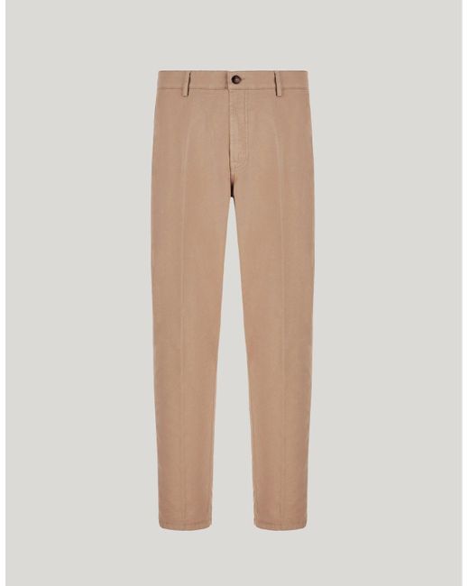 Canali Natural Tapered Fit Taupe Comfort Cotton Micro-Twill Chino Trousers for men