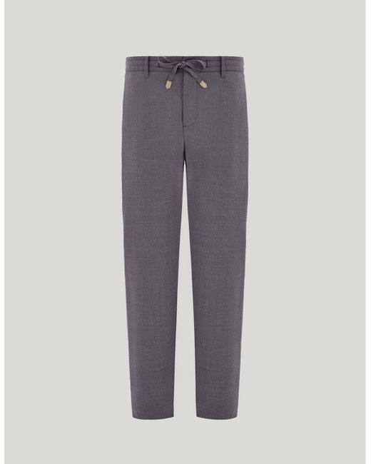 Canali Gray Melange Regular Fit Pants for men