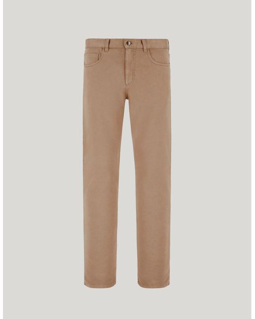 Canali Natural Taupe Five-Pocket Trousers for men