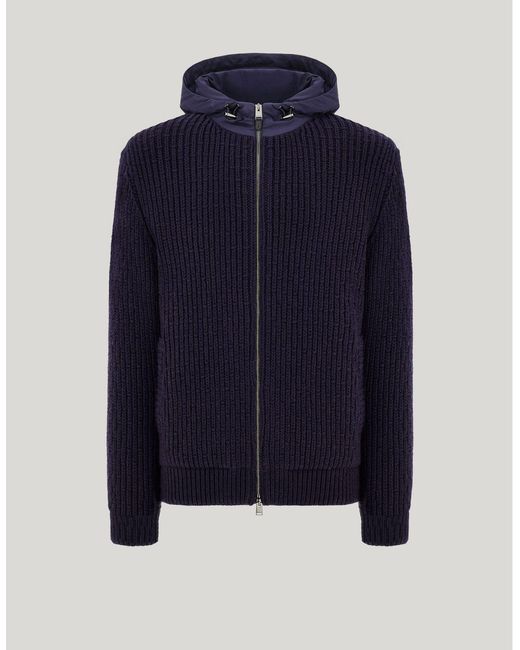 Canali Blue Merino Wool Mixed Material Blouson for men
