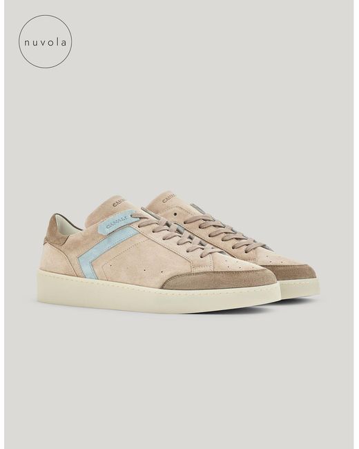 Canali Natural Nuvola And Calfskin Suede Sneakers for men