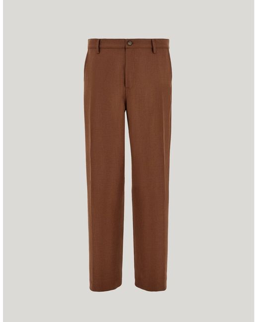 Canali Brown Nuvola Tapered-Fit Terracotta Cotton Chino Trousers for men