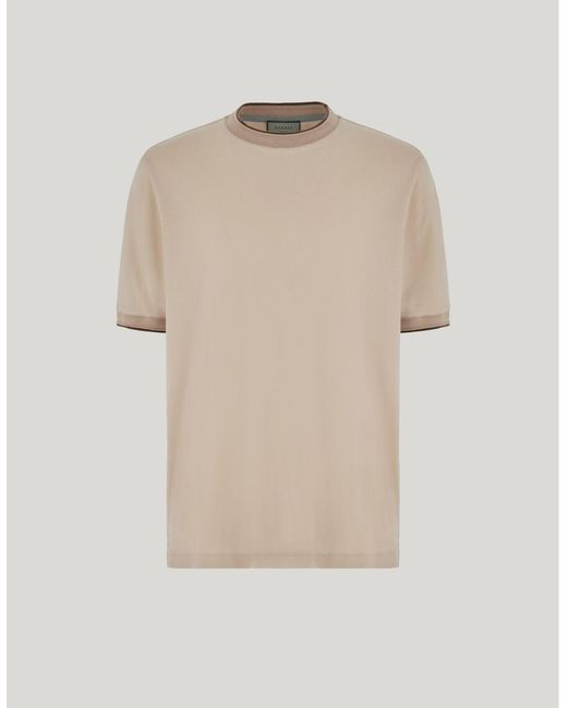 Canali Natural Cotton And Cashmere Polo Shirt With Contrasting Edging for men