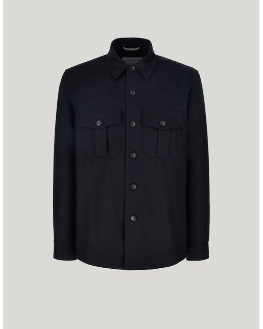 Canali Blue Impeccabile Pure Wool Six-Button Shirt Jacket for men