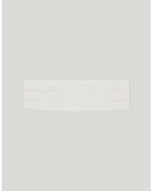 Canali White Silk Cummerband for men