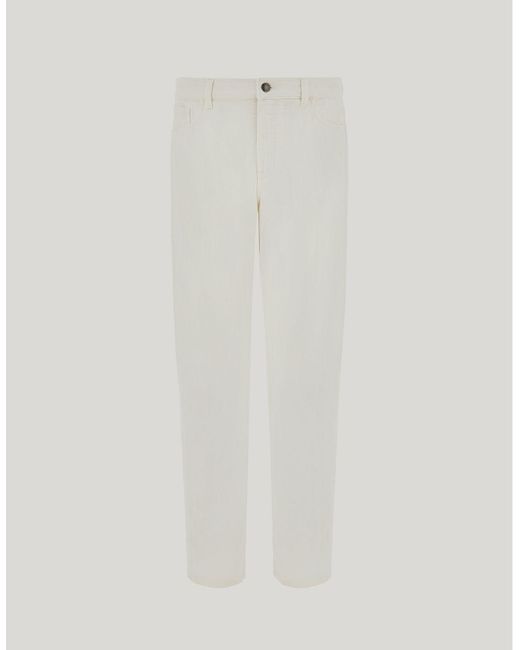 Canali White Levante Comfort Denim Regular-Fit Jeans for men