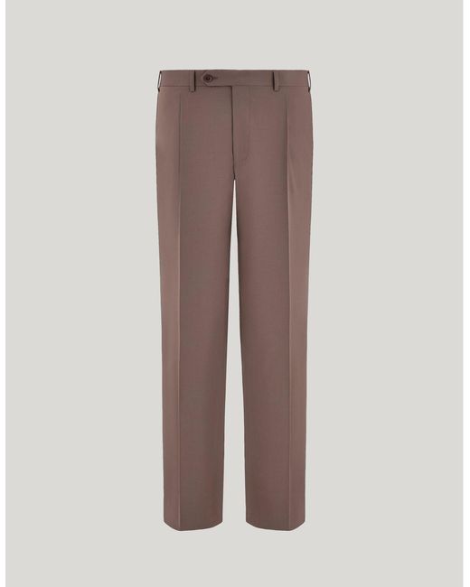 Canali Brown Walnut Regular-Fit Stretch Wool Trousers for men
