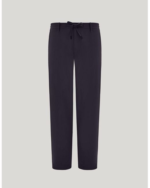 Canali Blue Regular Fit Drawstring Pants, Crafted From Wool for men
