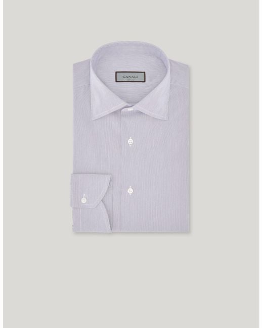Canali Graues Hemd Im Regular Fit Aus Baumwollstretch in Gray für Herren