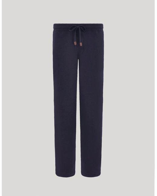 Canali Blue Impeccabile Wool Joggers With Contrasting Piping for men