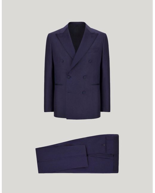Canali Blue Double-Breasted Smoking for men