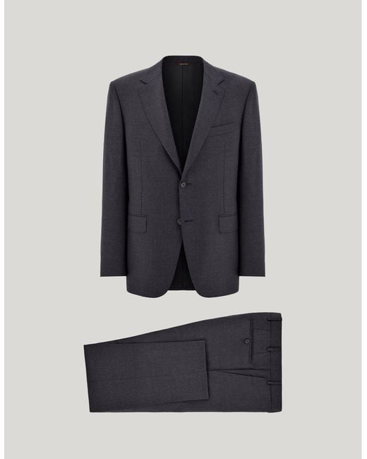 Canali Blue Charcoal Pure Wool Suit for men