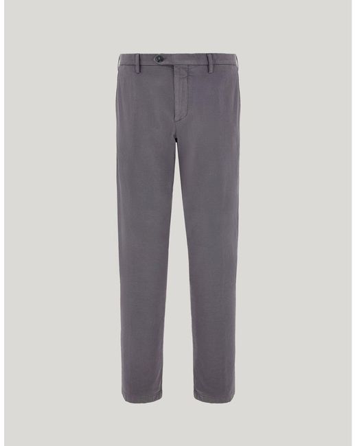 Canali Gray Regular Fit Cotton Gabardine And Cashmere Chino Trousers for men