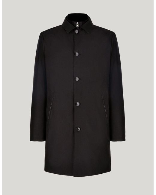 Canali Schwarzer Kurzmantel Mit Herausnehmbarer Weste Aus Technischen Gewebe in Black für Herren